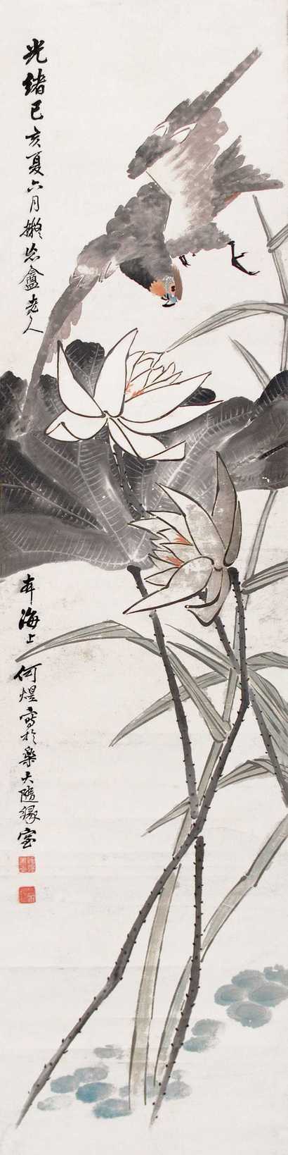 何煜 花鸟 立轴
